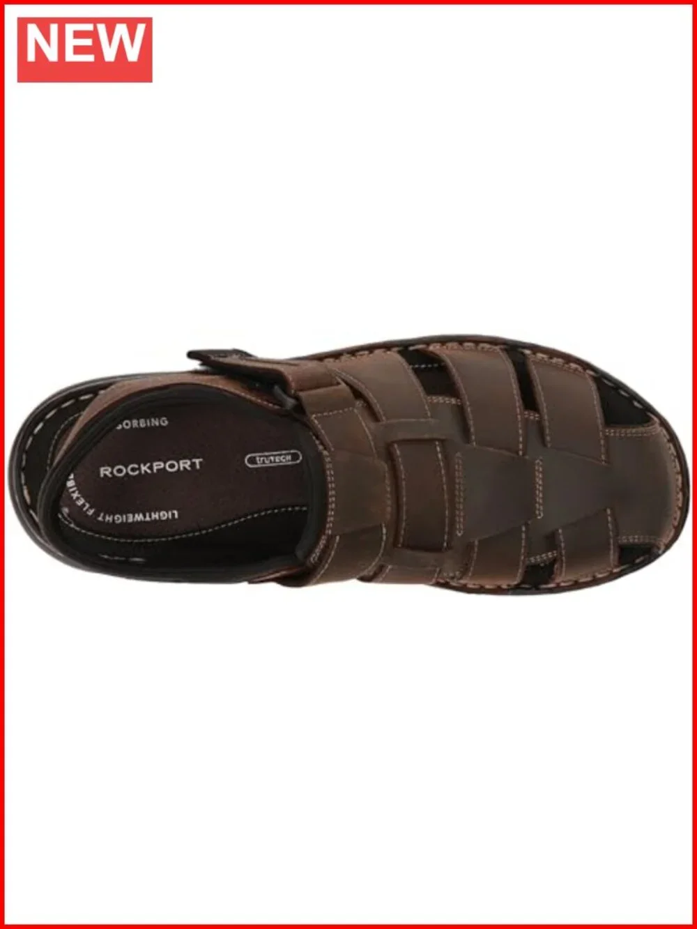 Rockport Men's Darwyn Fisherman Sandals - Leather - Shock Absorption